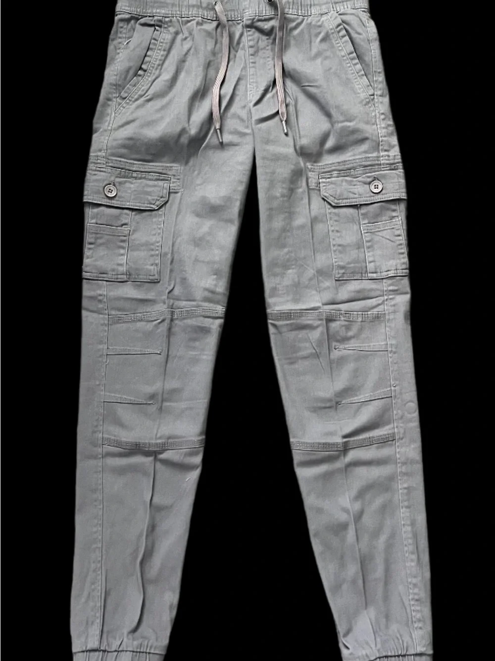 Light Gray Cargo Jogger Pants with Utility Pockets